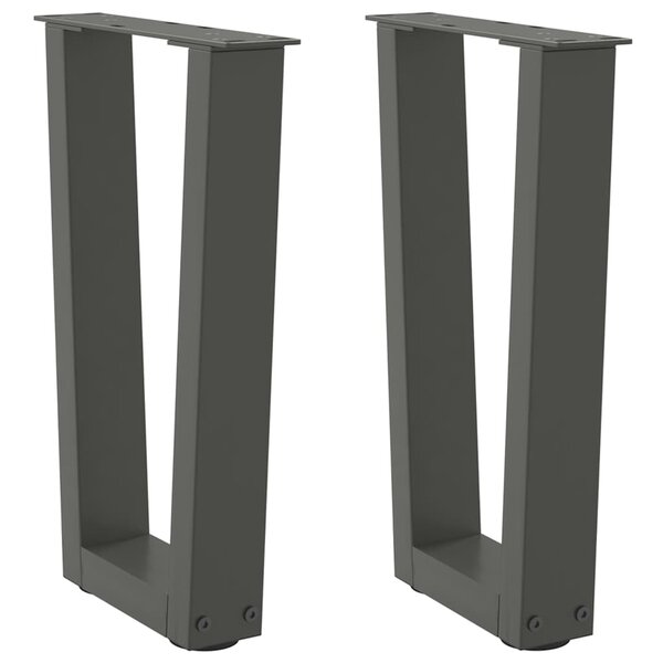 vidaXL Pieds de table basse en forme de V  2 pièces  anthracite  38 x (42-43 3) cm  acier
