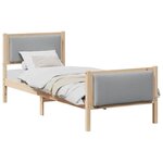 vidaXL Cadre de lit avec tête de lit Gris clair 75 x 190 cm tissu