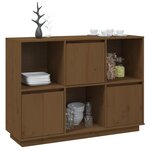 vidaXL Buffet Marron miel 110 5x35x80 cm Bois massif de pin