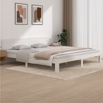 vidaXL Cadre de lit Blanc Bois de pin massif 200x200 cm