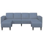 vidaXL Sofa en tissu avec coussin Bleu Tissu en velours côtelé