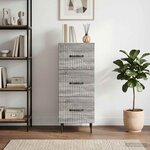 vidaXL Armoire à tiroirs Sonoma gris 33 x 34 5 x 89 5 cm