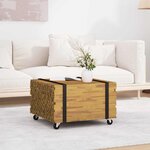 vidaXL Table basse Marron 60 x 60 x 38 cm Bois de teck massif