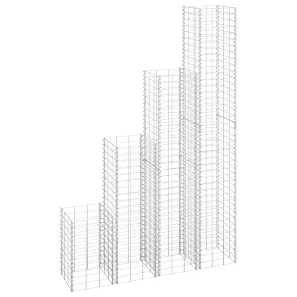 vidaXL Lits surélevés en gabion 4 Pièces 30x30x50/100/150/200 cm Fer