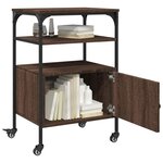 vidaXL Support d'imprimante à 3 niveaux chêne marron 50x40x76 cm