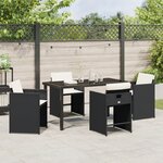 vidaXL Ensemble de salle à manger de jardin 5 pièces Noir Rotin poly
