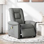vidaXL Fauteuil inclinable de massage électrique gris foncé tissu