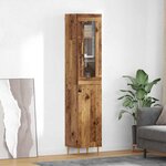 vidaXL Haut Armoire 2 Pièces Bois Ancien Verre