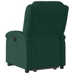 vidaXL Fauteuil inclinable électrique vert foncé velours