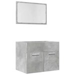 vidaXL Ensemble de meubles de salle de bain 2 Pièces gris béton