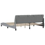 vidaXL Cadre de lit sans matelas gris clair 200x200 cm tissu