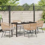 vidaXL Ensemble de salle à manger pour jardin 5 Pièces Marron Poly rotin