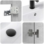vidaXL Meuble de salle de bain avec robinet Gris béton