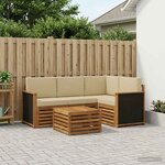 vidaXL Ensemble de canapés d'extérieur 5 pc Naturel et Beige Polyester