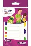 Sachet de 24 étiquettes plastifiées basiques couleurs assories AVERY