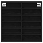 vidaXL Vitrine avec étagère Noir 60 x 8 5 x 58 cm Bois d'ingénierie
