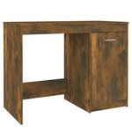 Bureau table poste de travail meuble d'ordinateur informatique étude chêne fumé 100 x 50 x 76 cm bois d'ingénierie brun 02_0023566