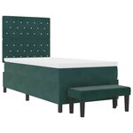 vidaXL Lit à ressorts avec matelas Vert foncé 90 x 190 cm Velours