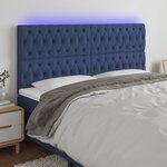 vidaXL Tête de lit à LED Bleu 180x7x118/128 cm Tissu