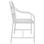 vidaXL Banc de jardin Blanc 104 x 54 x 93cm Acier
