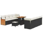 vidaXL Ensemble de canapé de jardin avec coussin 11 Pièces Noir et Crème
