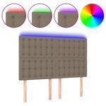 vidaXL Tête de lit à LED Taupe 144x5x118/128 cm Tissu