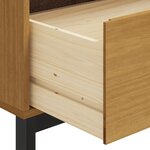 vidaXL Buffet haut et portes en verre FLAM 80x40x180cm bois massif pin