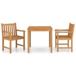 vidaXL Ensemble à manger de jardin 3 Pièces Bois de teck solide