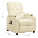 vidaXL Fauteuil de massage Crème Similicuir