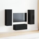 Ensemble de meubles TV vidaXL 4 pièces Chêne noir Bois d'ingénierie