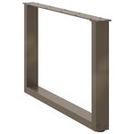 vidaXL Pieds de table basse en U  2 pièces  acier naturel  60 x (42-43) cm
