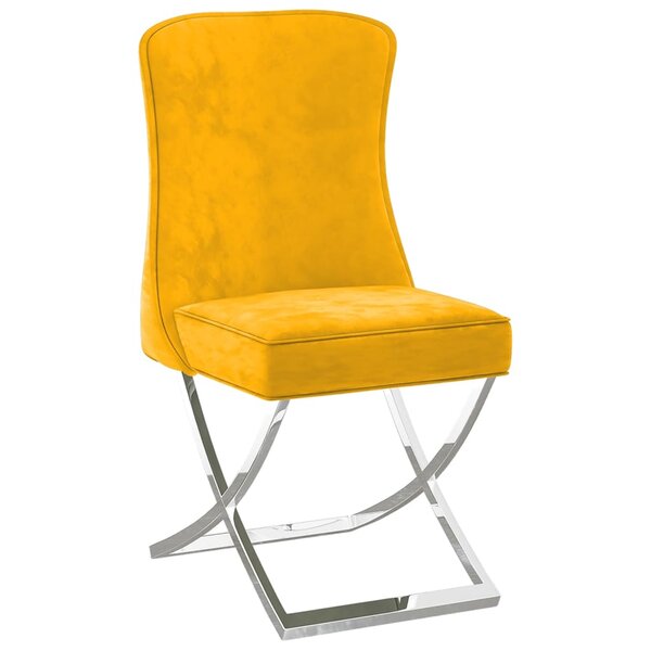vidaXL Chaise à manger Jaune moutarde Velours
