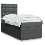 vidaXL Sommier à lattes de lit et matelas Gris foncé 90x190 cm Tissu