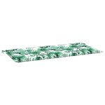 vidaXL Coussin de banc de jardin motif de feuilles 120x50x3 cm
