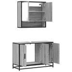 vidaXL Ensemble de meubles de salle de bain 2 Pièces Sonoma gris