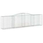 vidaXL Paniers à gabions arqués 6 Pièces 400x50x100/120 cm Fer galvanisé