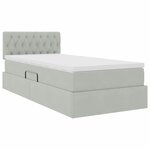 vidaXL Lit de Rangement avec matelas Gris clair 100 x 200 cm Velours