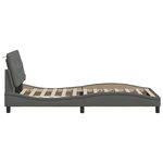 vidaXL Cadre de lit sans matelas gris foncé 100x200 cm tissu
