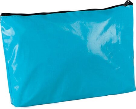 Pochette - trousse en coton enduit - ki0713 - bleu turquoise