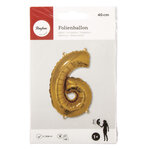 Ballon en aluminium chiffre 6 or 40cm