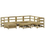 vidaXL Salon de jardin 8 Pièces bois de pin imprégné