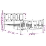 vidaXL Cadre de lit métal sans matelas et pied de lit blanc 120x190 cm