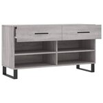 vidaXL Banc à chaussures sonoma gris 102x35x55 cm bois d'ingénierie
