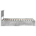 vidaXL Cadre de lit Gris béton 90 x 200 cm Bois d'ingénierie