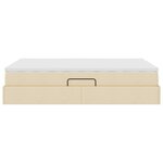 vidaXL Lit avec rangement et matelas Crème 140 x 190 cm Polyester