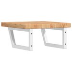 vidaXL Étagère de vasque murale acier et bois de chêne massif