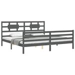 vidaXL Cadre de lit sans matelas gris 200x200 cm bois massif