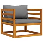 vidaXL Chaise de jardin avec coussins gris foncé Bois d'acacia massif