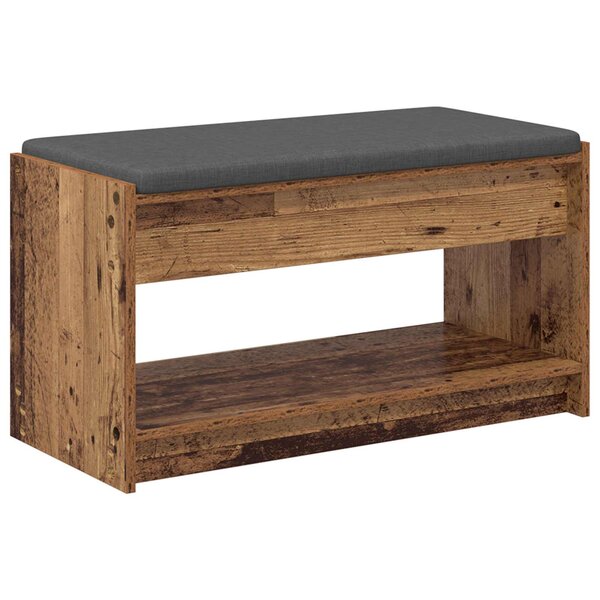 vidaXL Banc d'entrée avec coussin Bois ancien 83 x 38 x 45 cm