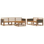 vidaXL Ensemble de canapés d'extérieur 6 Pièces Naturel